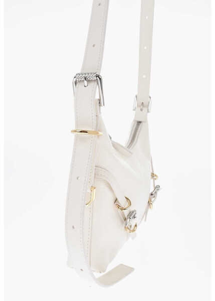 Genti tip postas Givenchy Texture Leather Voyou Hobo Bag With Removable Strap White Femei (BM 19715351) 4