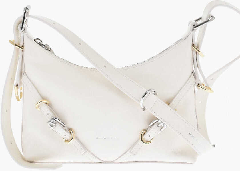 Genti tip postas Givenchy Texture Leather Voyou Hobo Bag With Removable Strap White Femei (BM 19715351) 1