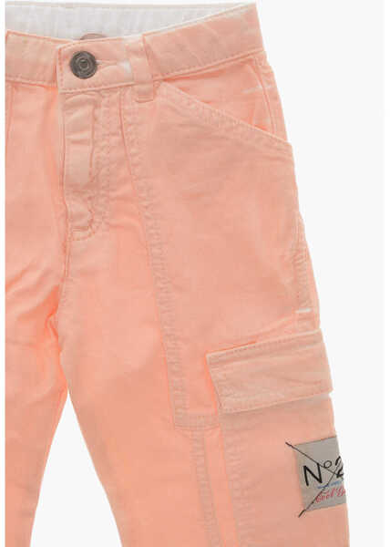 Pantaloni N21 Kids Coated Denim Cargo Pants Pink Fete (BM 19715357) 2