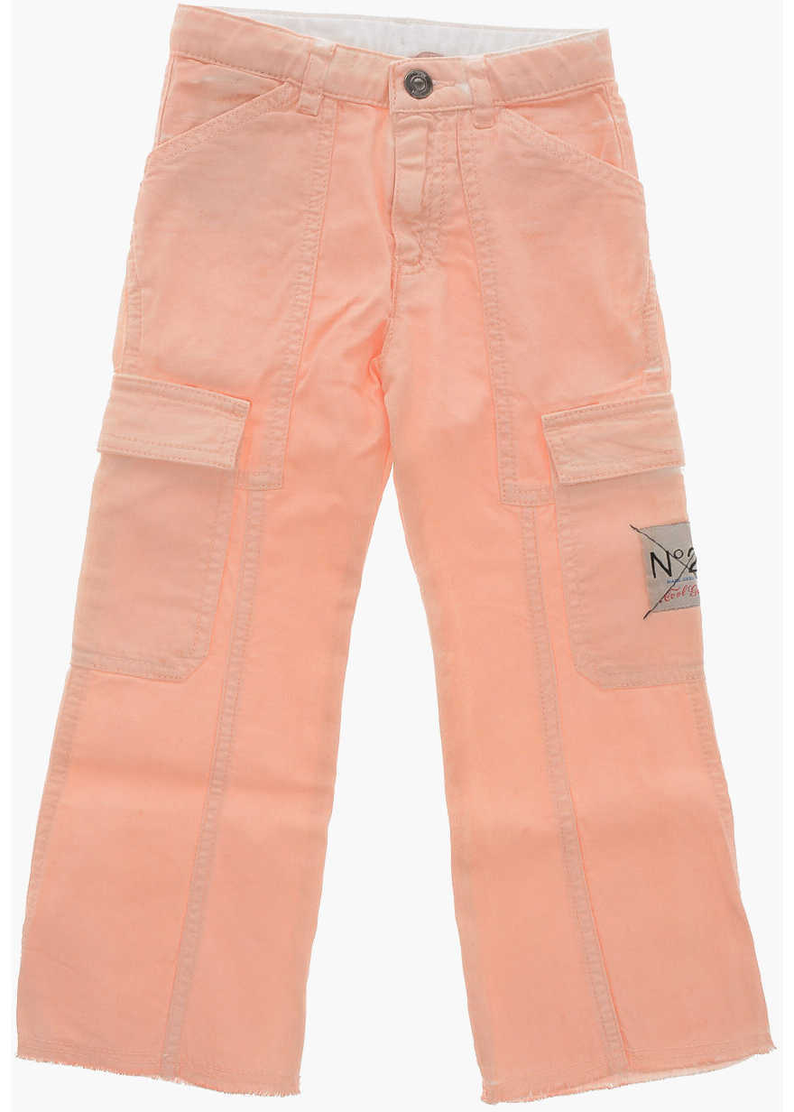 Pantaloni N21 Kids Coated Denim Cargo Pants Pink Fete (BM 19715357) 1