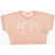N&deg;21 Kids Crew Neck Cropped Fit T-Shirt With Printed Logo Pink