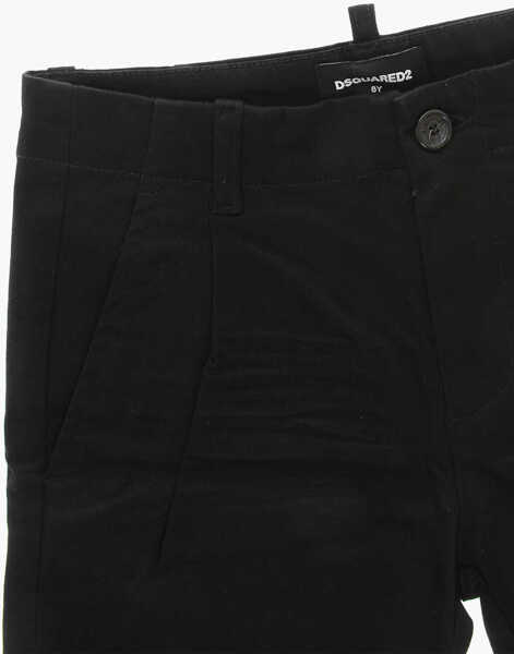 Pantaloni scurti DSQUARED2 Single Pleat Shorts With Embossed Logo Black Baieti (BM 19715477) 2