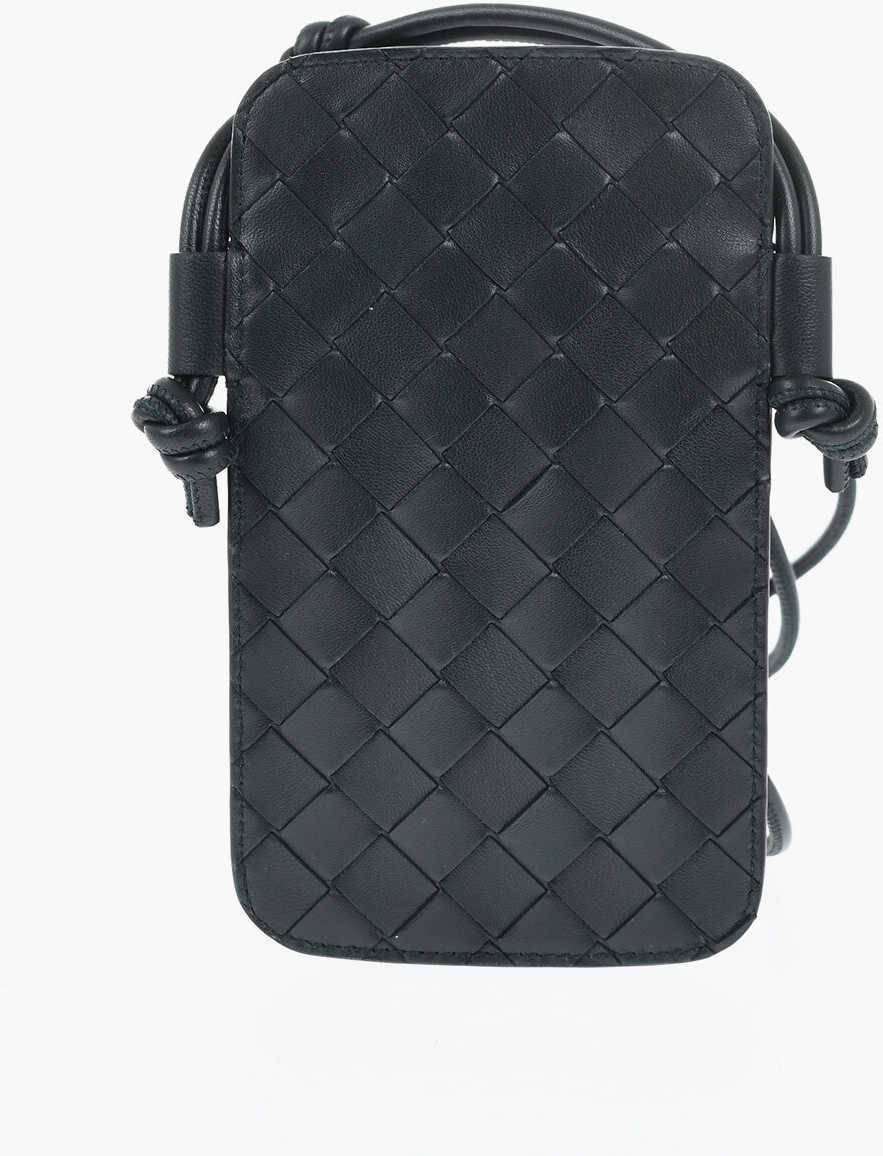 Portofele Bottega Veneta Braided Leather Neck Smartphone With Card Holder Green Femei (BM 19715483) 2