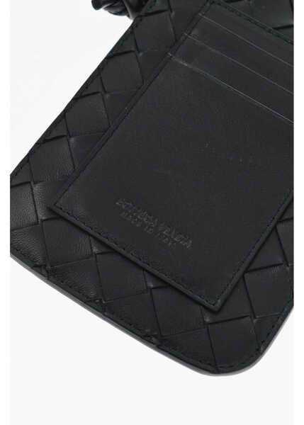 Portofele Bottega Veneta Braided Leather Neck Smartphone With Card Holder Green Femei (BM 19715483) 4