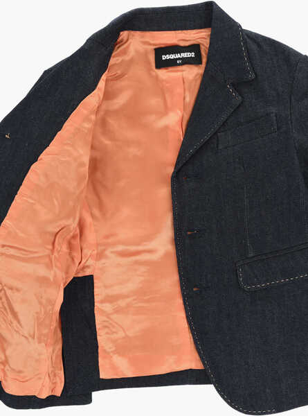 Sacouri DSQUARED2 Denim Blazer With Flap Pockets Blue Baieti (BM 19715489) 4