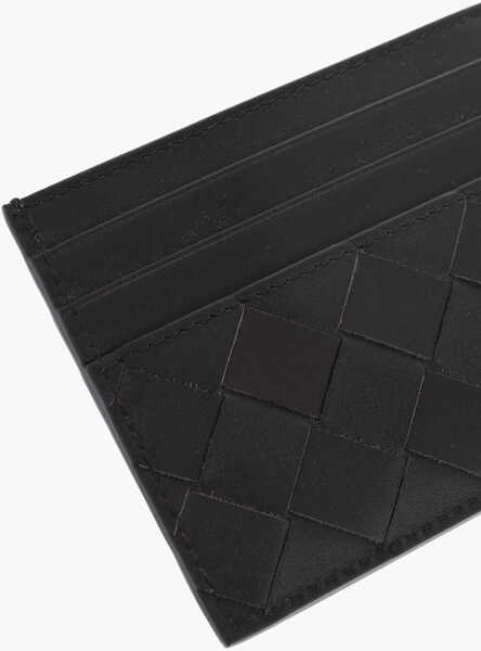 Portofele Bottega Veneta Braided Leather Card Holder Brown Barbati (BM 19715492) 2