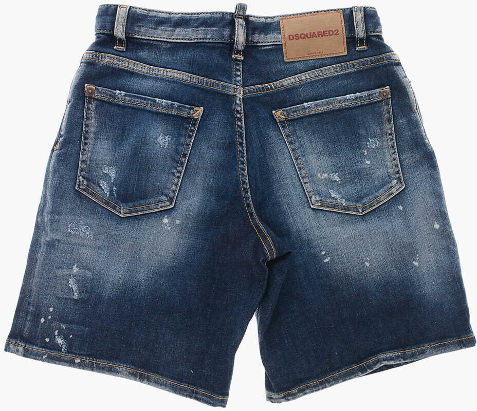 Pantaloni scurti DSQUARED2 Distressed Effect Shorts Blue Baieti (BM 19715498) 3