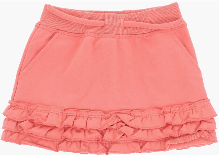 Fuste DSQUARED2 Brushed Cotton Skirt With Ruffles Pink Fete (BM 19715510) 1
