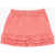 DSQUARED2 Brushed Cotton Skirt With Ruffles Pink
