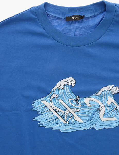 Tricouri N21 Kids Crew Neck Wave Cotton T-Shirt Blue Baieti (BM 19715516) 2