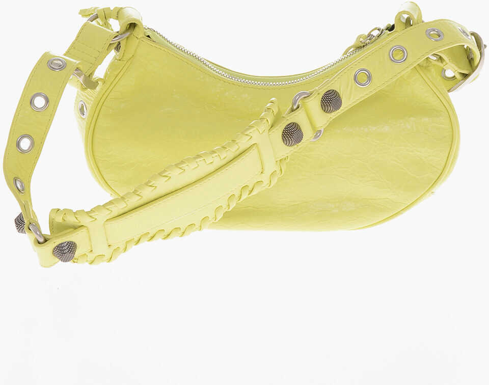 Genti de umar Balenciaga Leather Le Cagole Shoulder Bag With Antique Silver Finish Yellow Femei (BM 19715519) 2