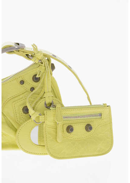 Genti de umar Balenciaga Leather Le Cagole Shoulder Bag With Antique Silver Finish Yellow Femei (BM 19715519) 4
