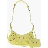 Genti de umar Leather Le Cagole Shoulder Bag With Antique Silver Finish Femei