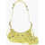 Balenciaga Leather Le Cagole Shoulder Bag With Antique Silver Finish Yellow