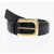 Bottega Veneta Braided Leather Belt With Golden Effect Buckle 40Mm Black