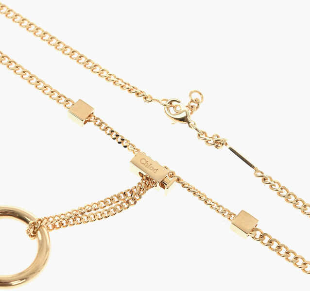 Coliere Chloe Gold-Tone Metal Necklace With Leather Details Brown Femei (BM 19715525) 3