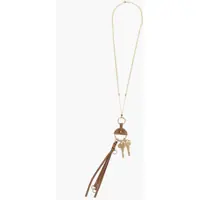 Coliere Gold-Tone Metal Necklace With Leather Details Femei