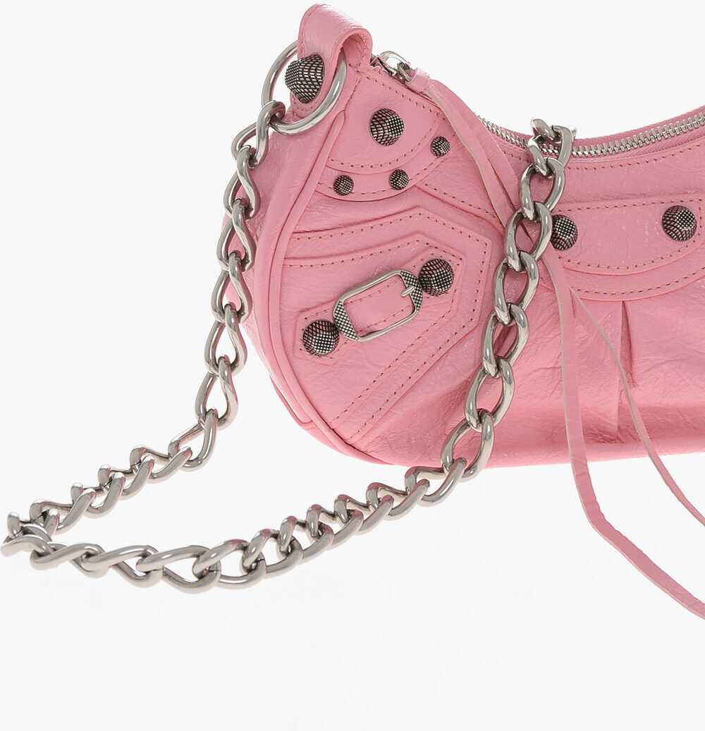 Genti de umar Balenciaga Crinkled Leather Le Cagole Xs Shoulder Bag With Metal Detail Pink Femei (BM 19715531) 3