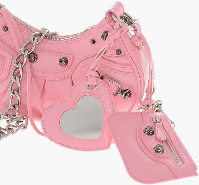 Genti de umar Balenciaga Crinkled Leather Le Cagole Xs Shoulder Bag With Metal Detail Pink Femei (BM 19715531) 4