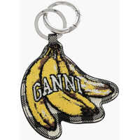 Brelocuri Houndstooth Pattern Keyring With Embossed Banana Detail Femei