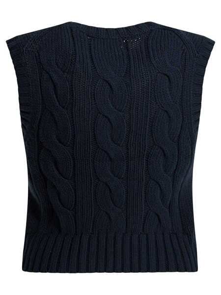 Pulovere casual Ralph Lauren Cable-knit vest with logo Blue Femei (BM 19715586) 2