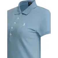 Tricouri Polo Dama - Tricouri Polo Ralph Lauren Slim-fit stretch polo shirt with logo Light blue Femei (BM 19715589) - B-mall.ro