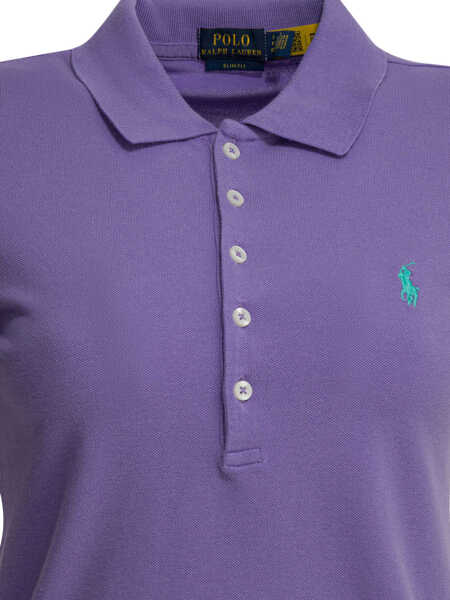 Tricouri Polo Ralph Lauren Slim-fit stretch polo shirt with logo Purple Femei (BM 19715592) 3