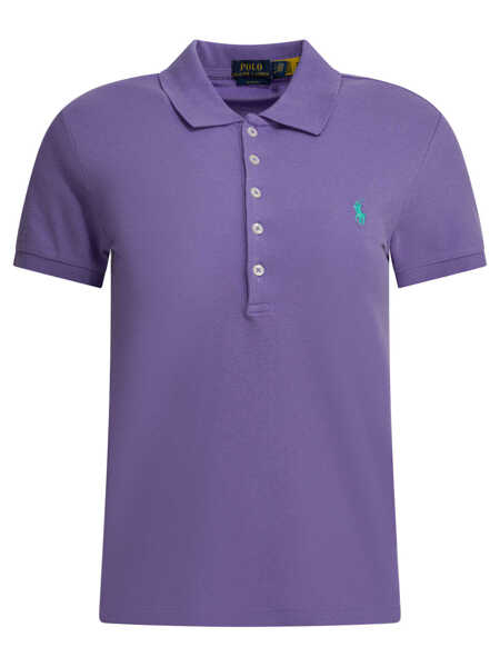 Tricouri Polo Ralph Lauren Slim-fit stretch polo shirt with logo Purple Femei (BM 19715592) 1