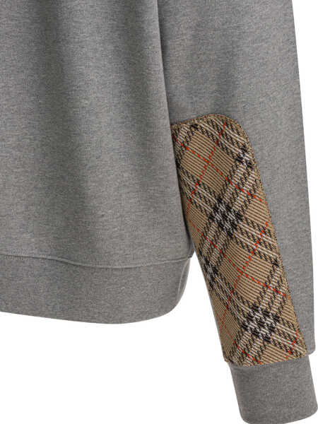Hanorace Burberry Check Zipper Sweatshirt Grey Barbati (BM 19715628) 4