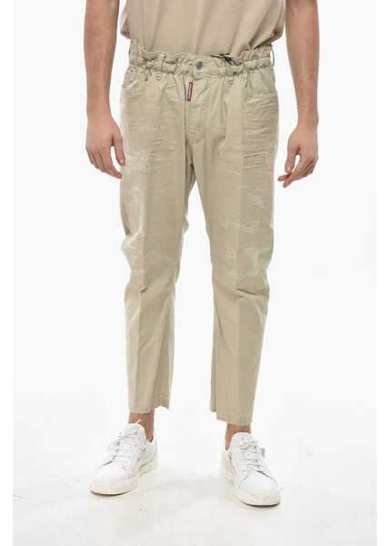 Pantaloni casual DSQUARED2 Distressed Effect Casual Pants Beige Barbati (BM 19715846) 1
