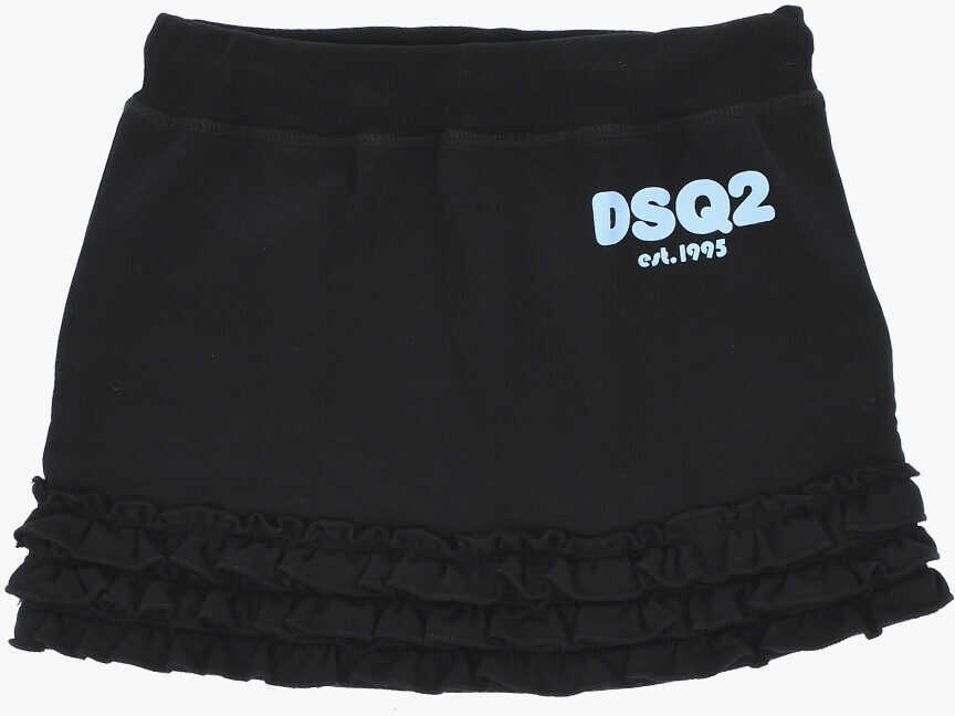 Fuste DSQUARED2 Brushed Cotton Skirt With Ruffles Black Fete (BM 19715852) 3