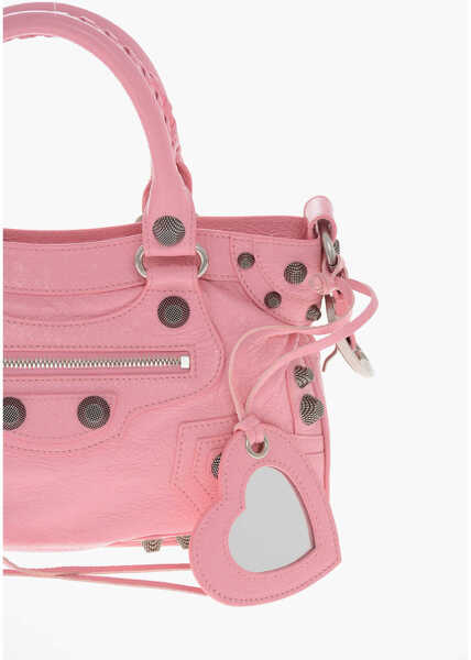 Genti de umar Balenciaga Crinkled Leather Le Cagole Shoulder Bag With Metal Details A Pink Femei (BM 19715858) 4