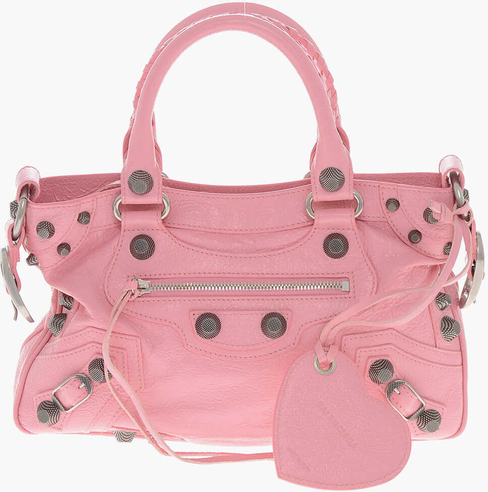 Genti de umar Balenciaga Crinkled Leather Le Cagole Shoulder Bag With Metal Details A Pink Femei (BM 19715858) 1