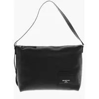 Genti de mana Textured Leather Shoulder Bag With Logoed Detail Barbati