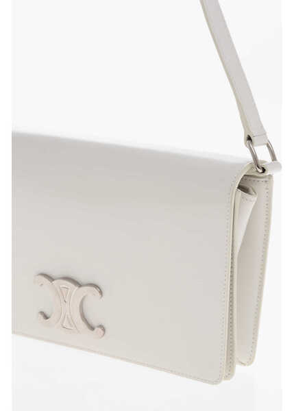 Genti plic Cline Leather Triomphe Clutch With Removable Shoulder Strap White Femei (BM 19715873) 3