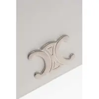 Genti plic C&eacute;line Dama - Genti plic Cline Leather Triomphe Clutch With Removable Shoulder Strap White Femei (BM 19715873) - B-mall.ro