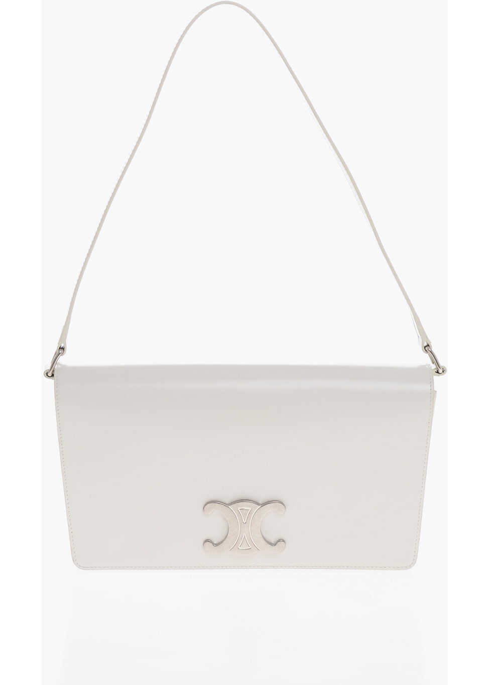 Genti plic Cline Leather Triomphe Clutch With Removable Shoulder Strap White Femei (BM 19715873) 1