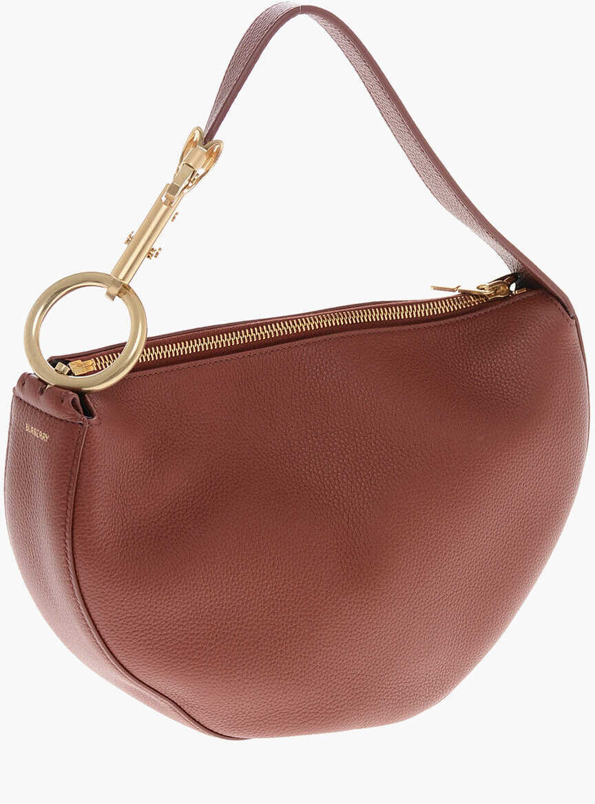 Genti de umar Burberry Textured Leather Hobo Bag Burgundy Femei (BM 19715885) 2