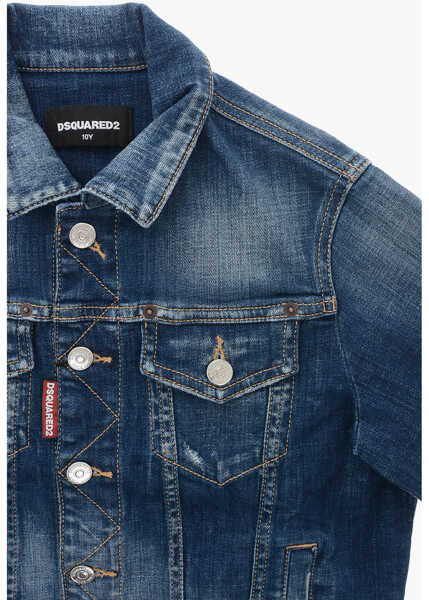 Geci de blugi DSQUARED2 Delav Denim Jacket Blue Baieti (BM 19715888) 2