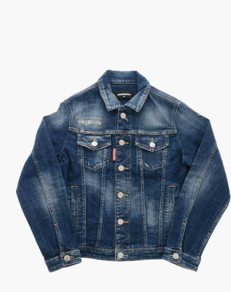 Geci de blugi DSQUARED2 Delav Denim Jacket Blue Baieti (BM 19715888) 1