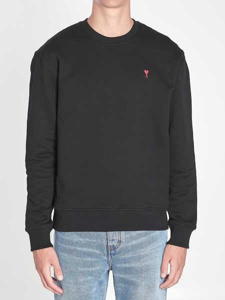 Hanorace AMI Paris Ami De Coeur Sweatshirt BLACK Barbati (BM 19716722) 1