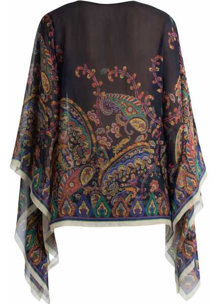 Bluze ETRO Paisley Print Silk Poncho Top MULTICOLOUR Femei (BM 19716740) 3