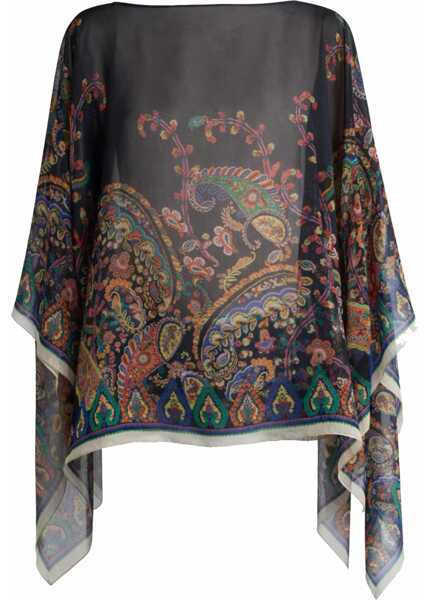 Bluze ETRO Paisley Print Silk Poncho Top MULTICOLOUR Femei (BM 19716740) 1