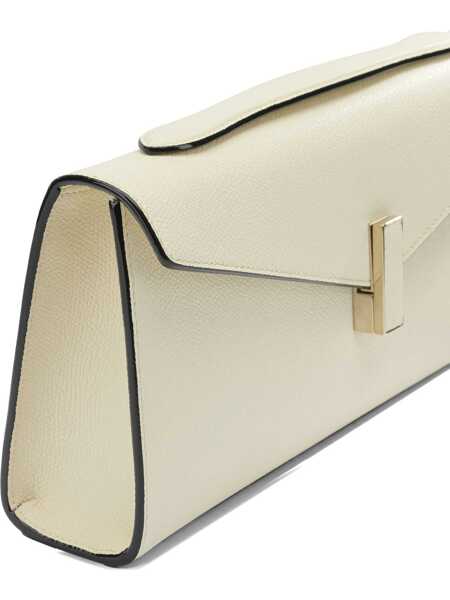 Genti plic VALEXTRA Isis clutch with shoulder strap White Femei (BM 19716804) 5