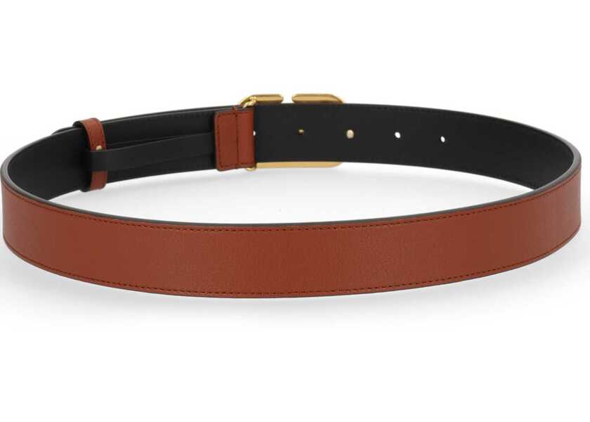 Curele Valentino Garavani V-Logo Signature Belt BROWN Femei (BM 19716920) 3