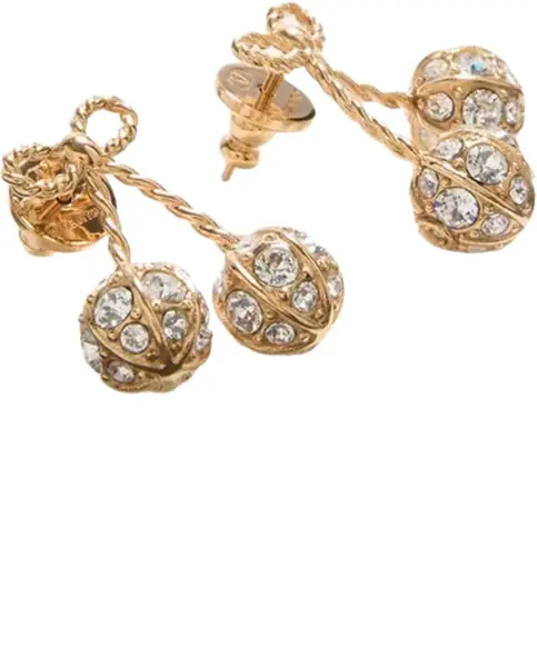 Cercei Valentino Garavani Cherryfic Earrings With Rhinestones GOLD Femei (BM 19717001) 2