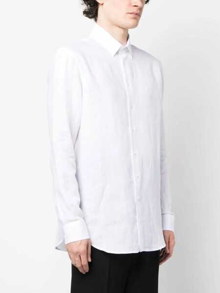 Camasi casual Giorgio Armani Linen Shirt WHITE Barbati (BM 19717094) 3