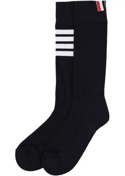 Sosete Thom Browne 4-Bar Cotton Socks BLUE Barbati (BM 19717097) 2