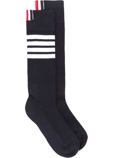 Sosete Thom Browne 4-Bar Cotton Socks BLUE Barbati (BM 19717097) 1