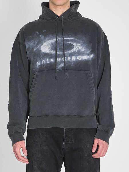 Bluze de trening Balenciaga Washed Crayon Loop Hoodie BLACK Barbati (BM 19717142) 1